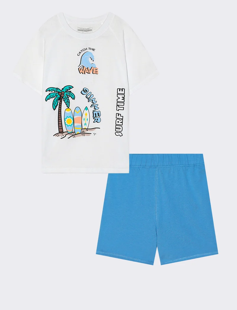 Completo due pezzi bermuda e t-shirt - Bianco