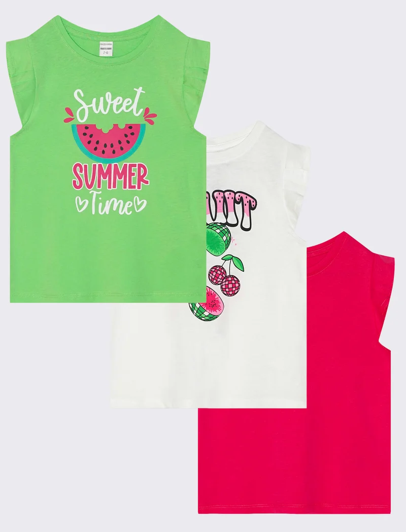 T-shirt mezza manica 3pack bambina - Verde