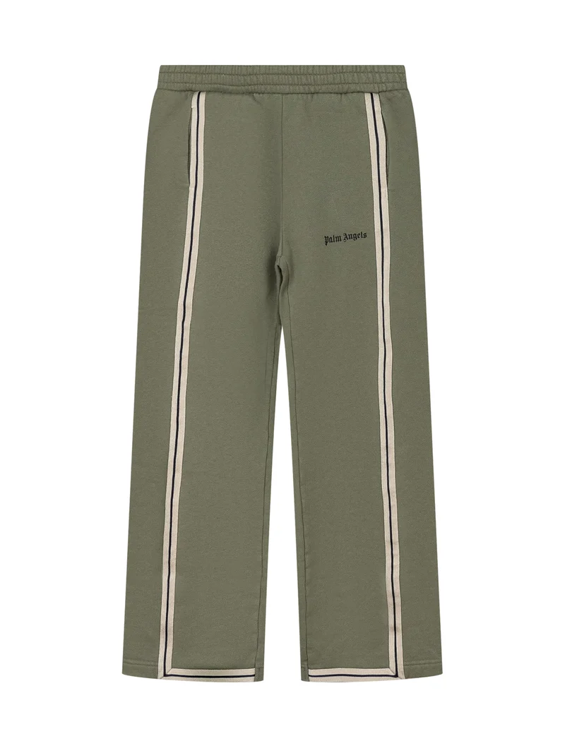 Palm Angels Pantaloni Verde con Bande Laterali