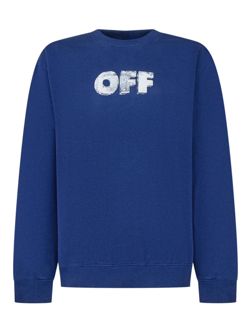 Off-White Kids Felpa Blu con Logo e Frecce