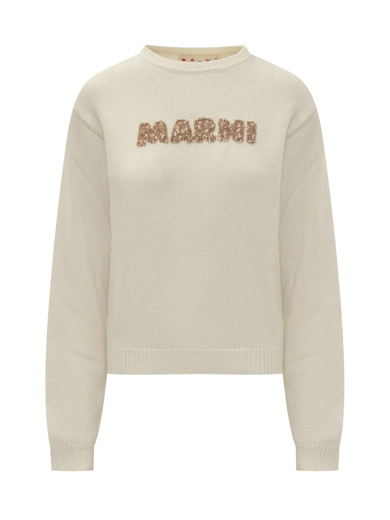 Marni Maglia in Cotone Logo Ricamato