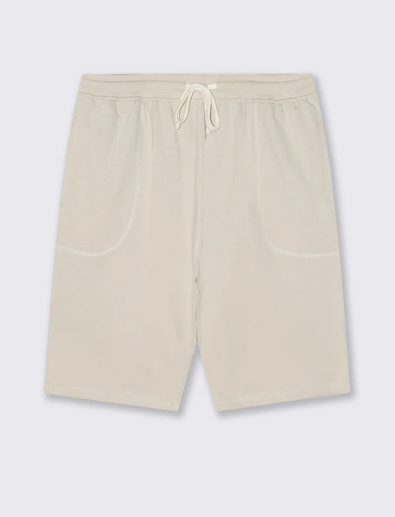 Bermuda in felpa con vita jogger regolabile - Grigio ghiaccio