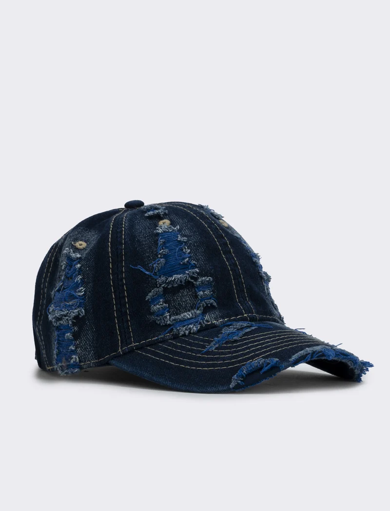 Cappello baseball con frange colorate - Blu