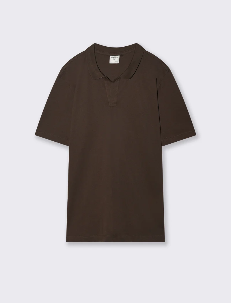 Polo in piquet elasticizzato premium - Moro