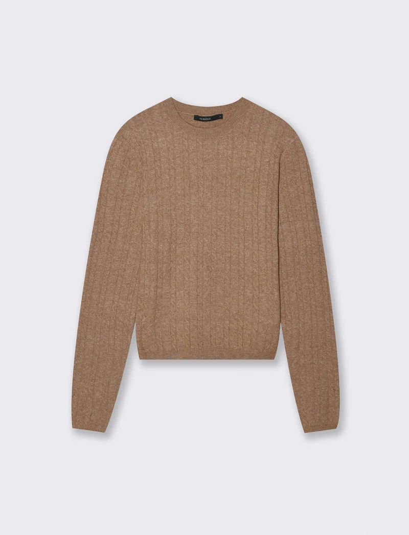 PULLOVER A TRECCE - Cammello