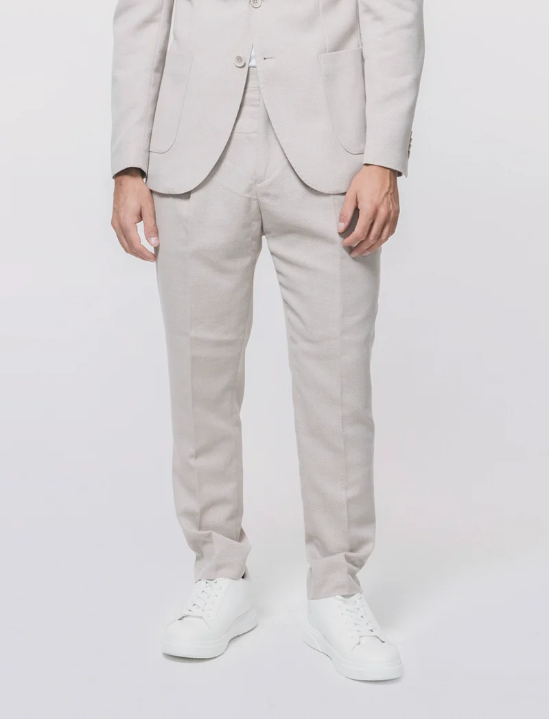 Pantaloni Oxford Formal Fit con Tasche - Beige