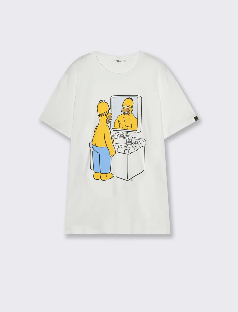 T-Shirt The Simpsons girocollo cotone - Bianco