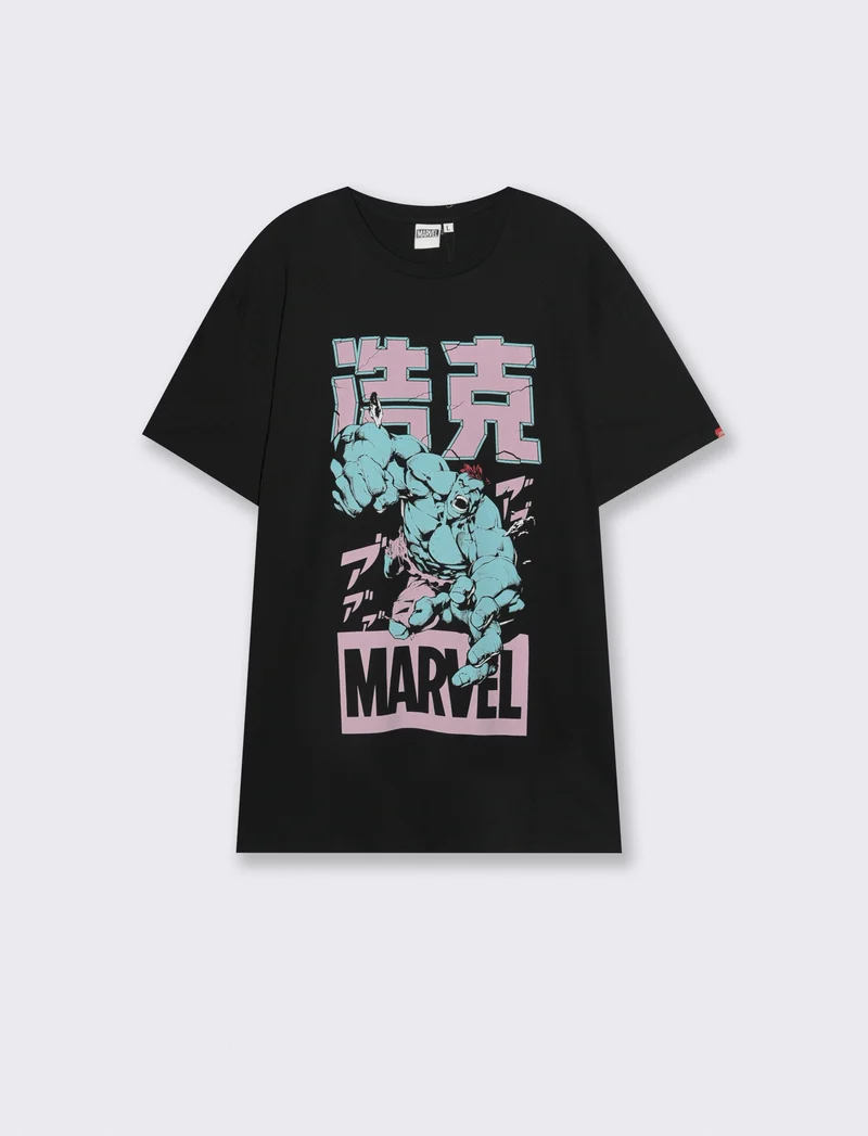 T-Shirt Marvel con Stampa Iconica - var 1