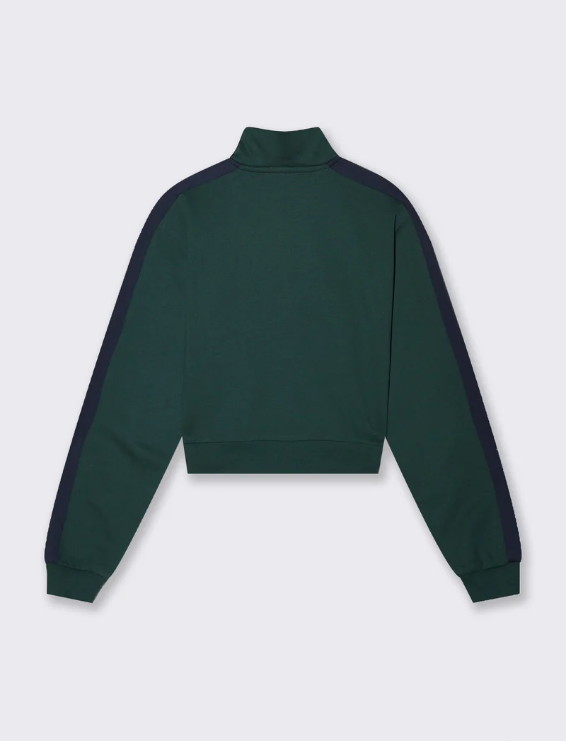 FELPA CON ZIP - Verde bosco