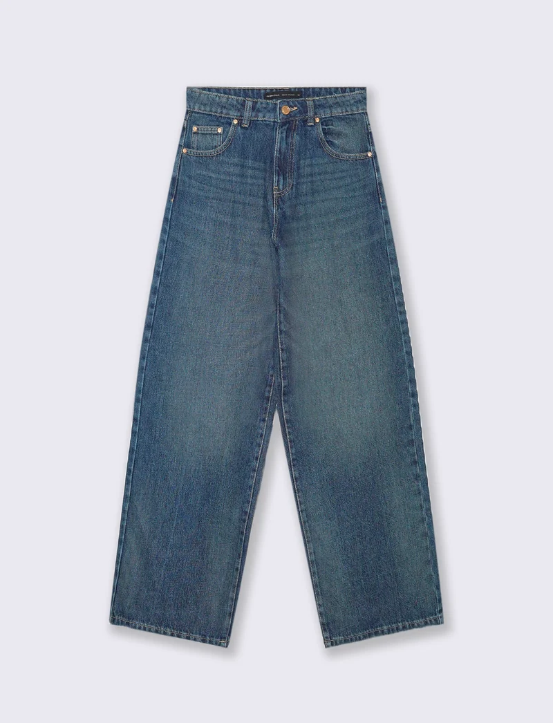 JEANS WIDE LEG - DENIM SCURO