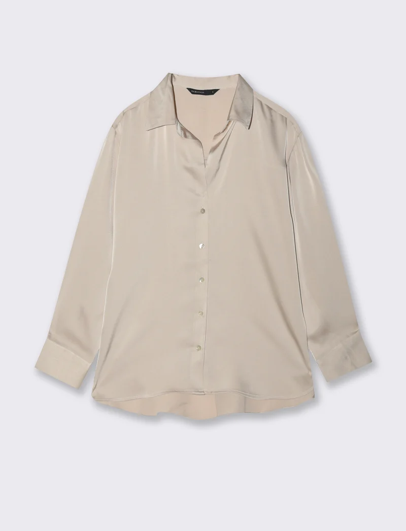 CAMICIA IN SATIN - Sabbia