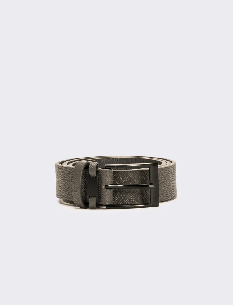 Cintura uomo doppio passante opaca - Grigio