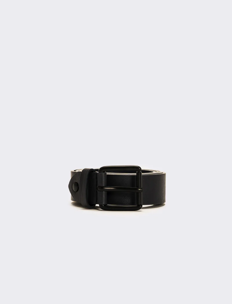 Cintura uomo liscia basic - Nero