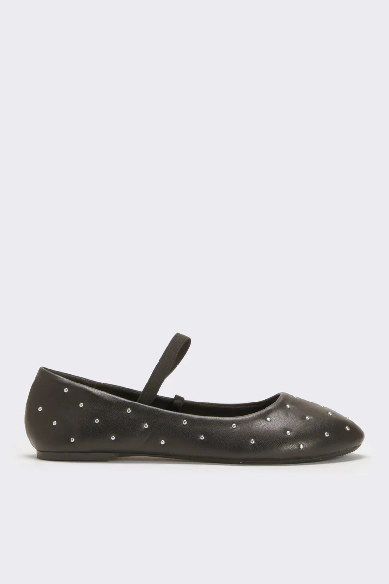 Ballerina con borchie da bambina - Nero