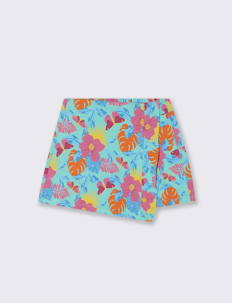 Shorts in felpa da bambina con rouches - Fantasia