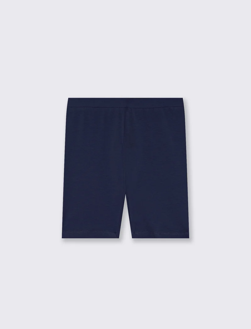 Leggings corti da bambina in cotone - Blu