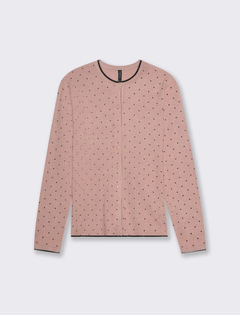CARDIGAN STAMPATO - Rosa antico