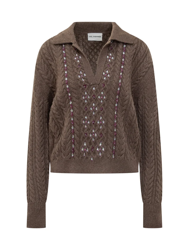 Maglione Des Phemmes con cristalli