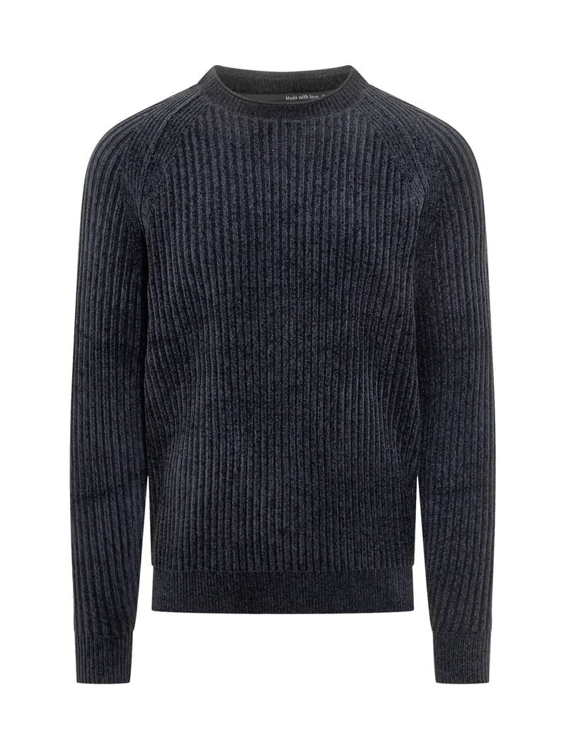 Maglione Girocollo a Coste in Lana RRD