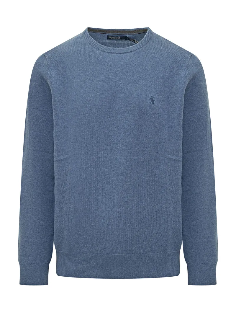 Maglione blu girocollo Polo Ralph Lauren