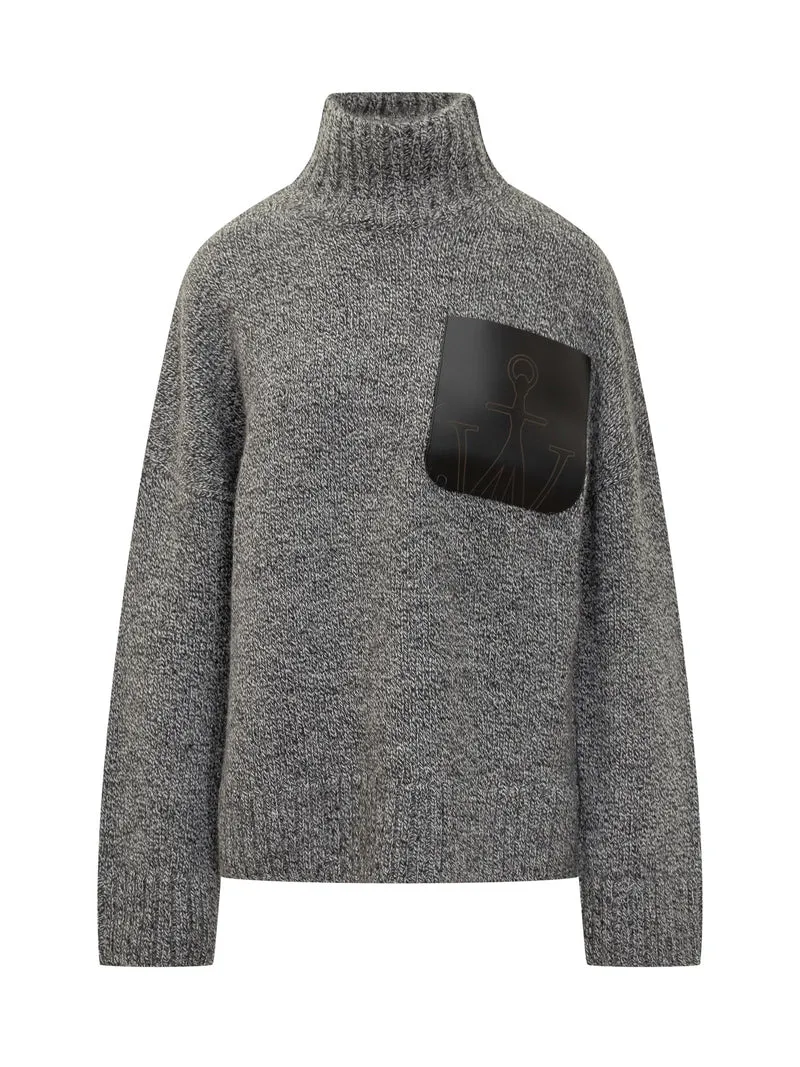 JW Anderson maglione con tasca in pelle