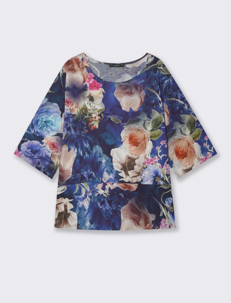 Tshirt stampata in cotone - Blu