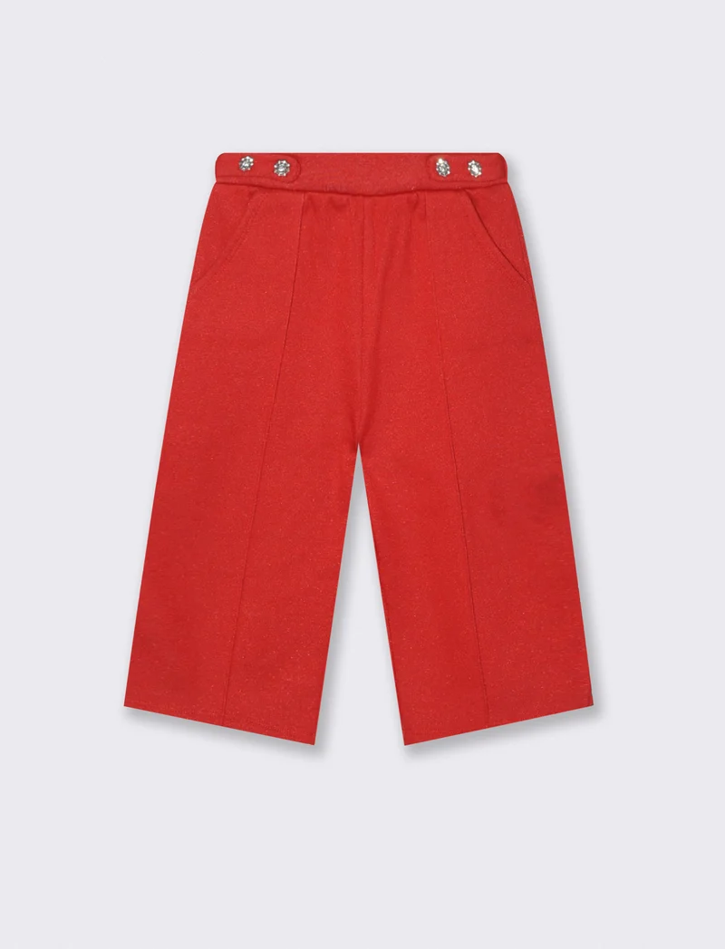 Pantaloni dal tessuto brillante. - Rosso