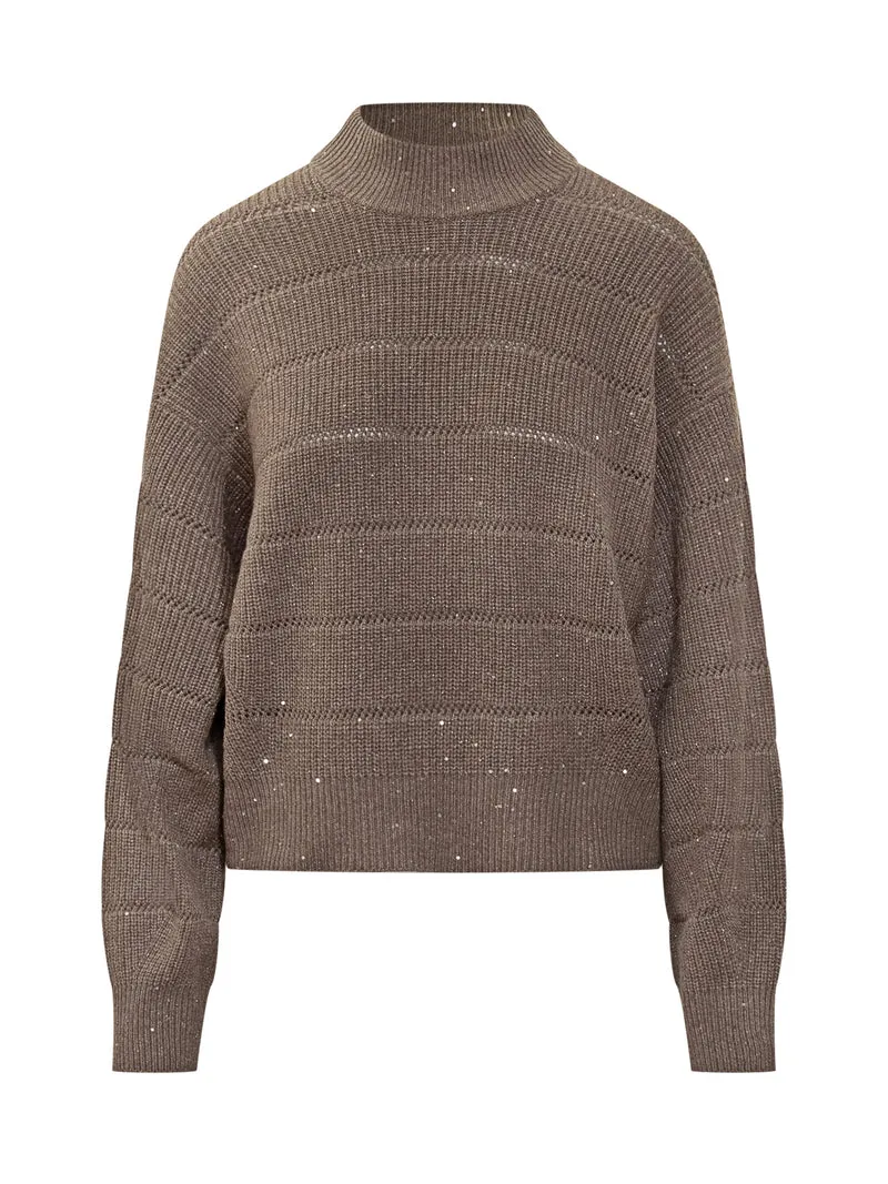 Maglione con paillettes Brunello Cucinelli