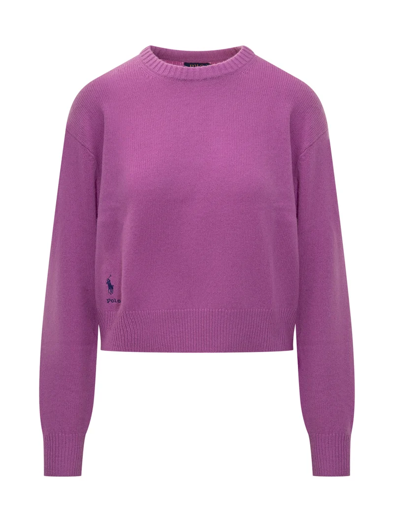 Maglioncino Girocollo in Lana Viola Polo Ralph Lauren