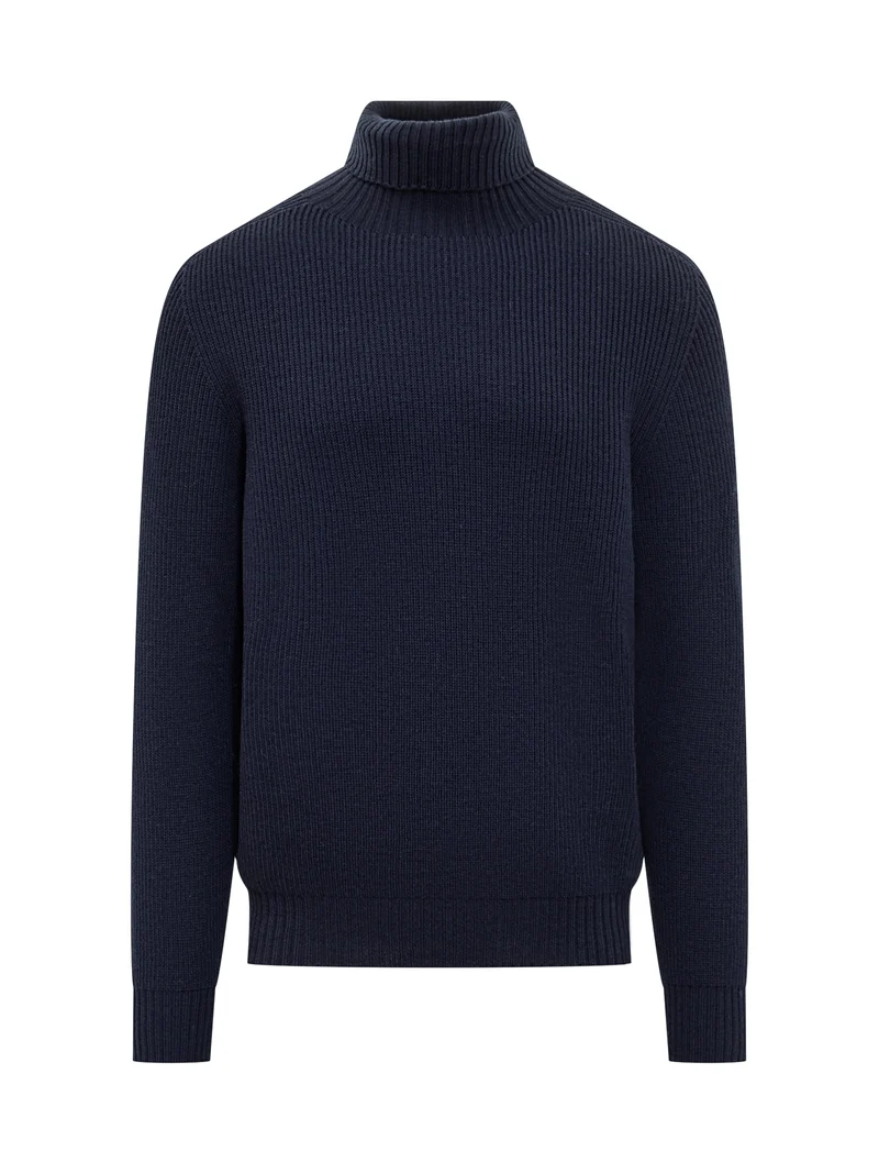 Amaranto Dolcevita Blu Navy a Maglia Rasata