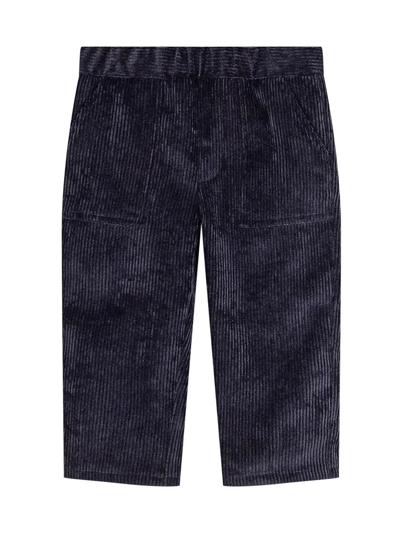 Moncler Kids Pantaloni in Velluto Blu