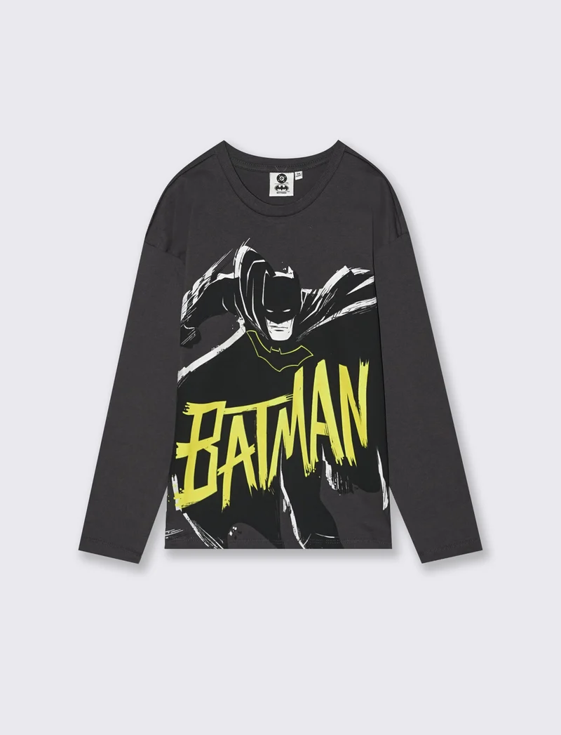 T-SHIRT GIRO COLLO DC COMIC - Grigio piombo