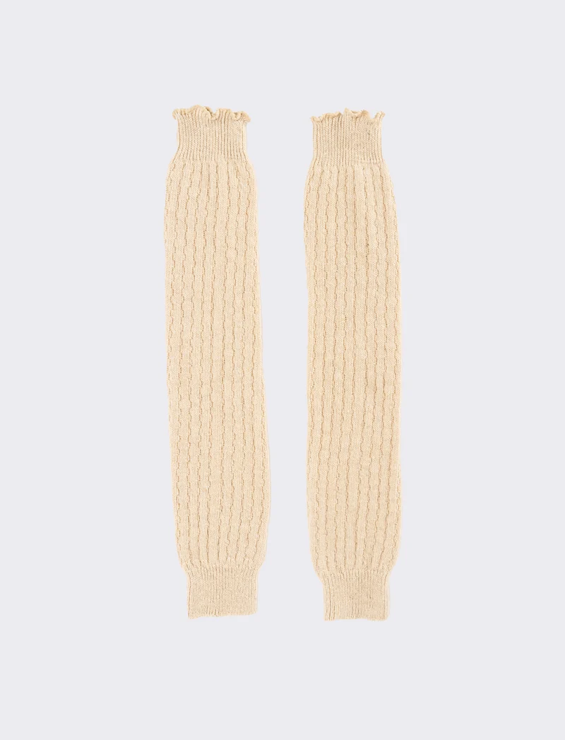 Scaldamuscoli donna a costine - Beige