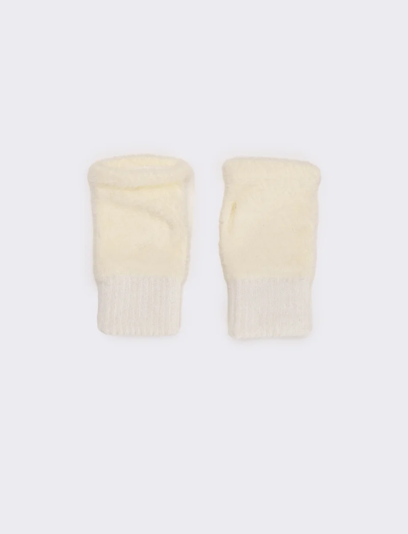 Guanti senza dita elastici donna - Bianco