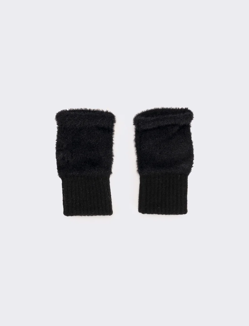 Guanti senza dita elastici donna - Nero