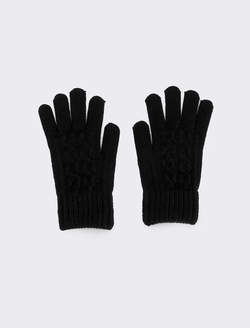 Guanti in maglia elastici con touch - Nero