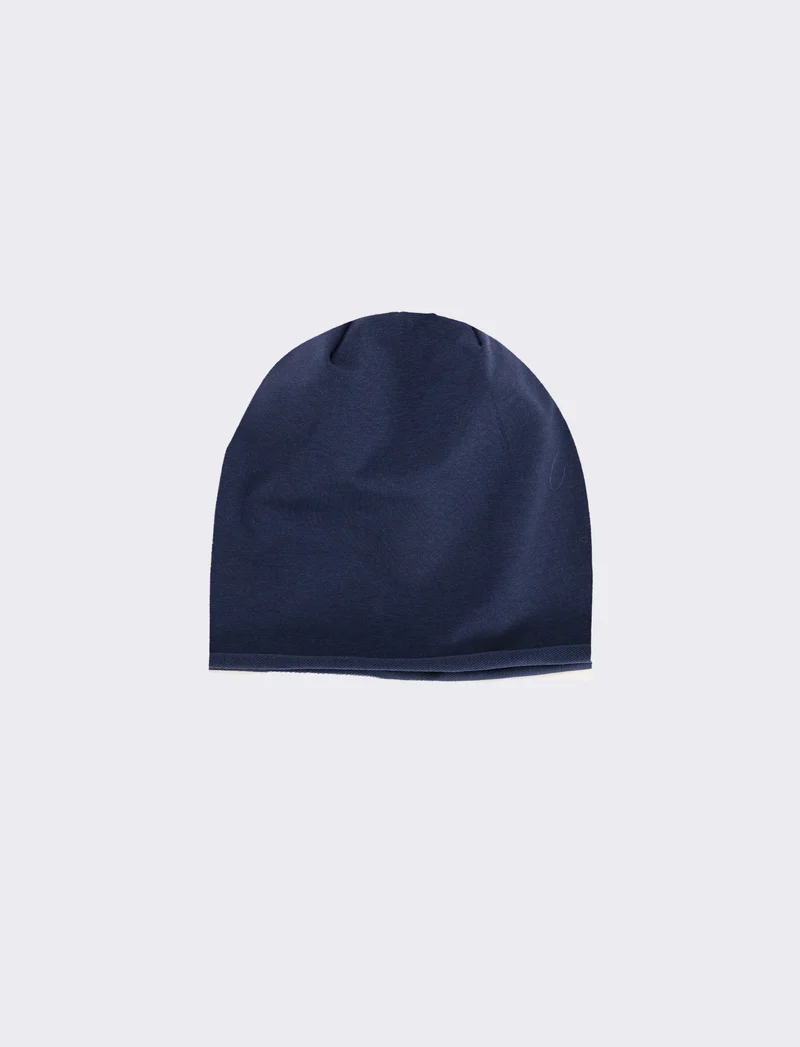 Cuffia melange in jersey uomo - Blu