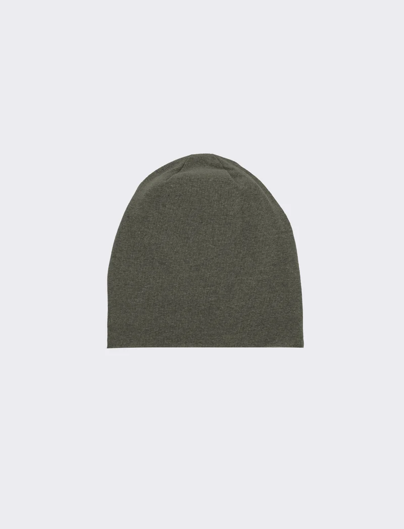 Cappello cuffia a costine uomo - Verde