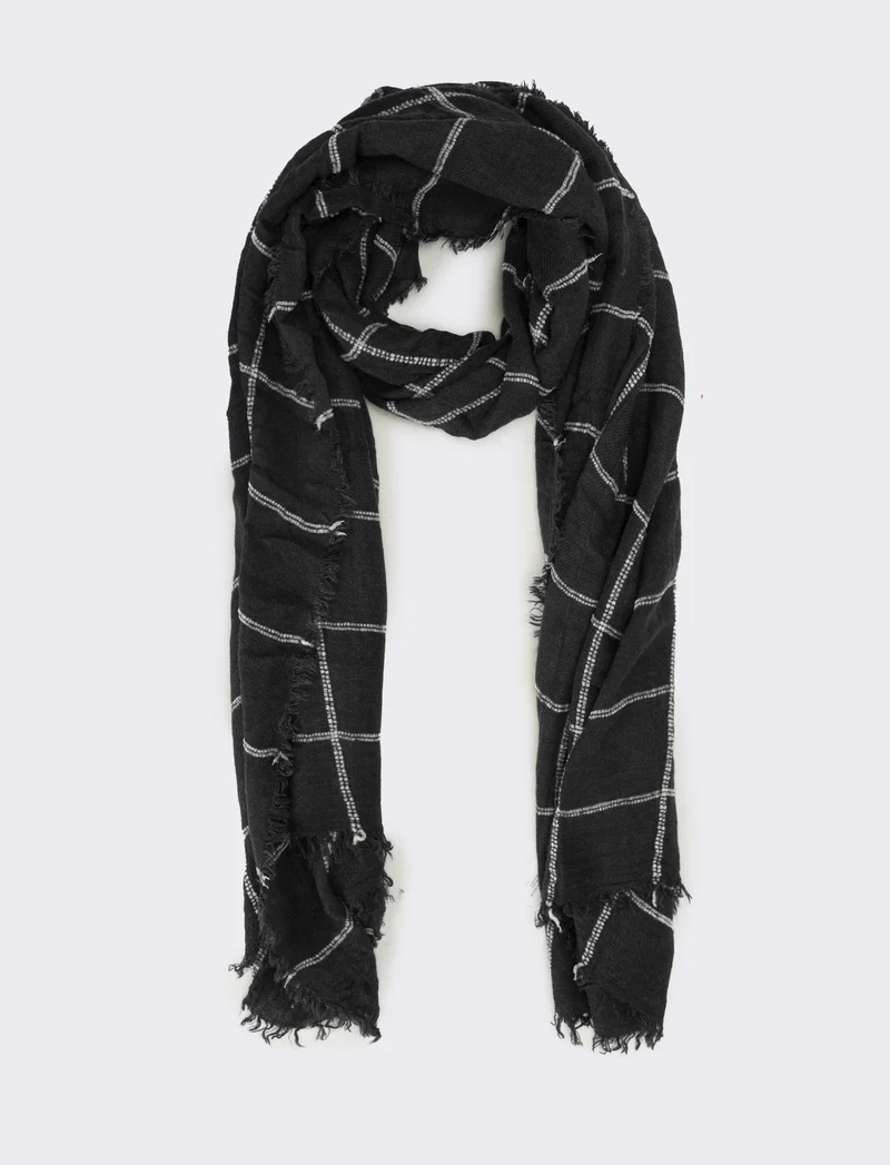 Foulard uomo a quadretti - Nero