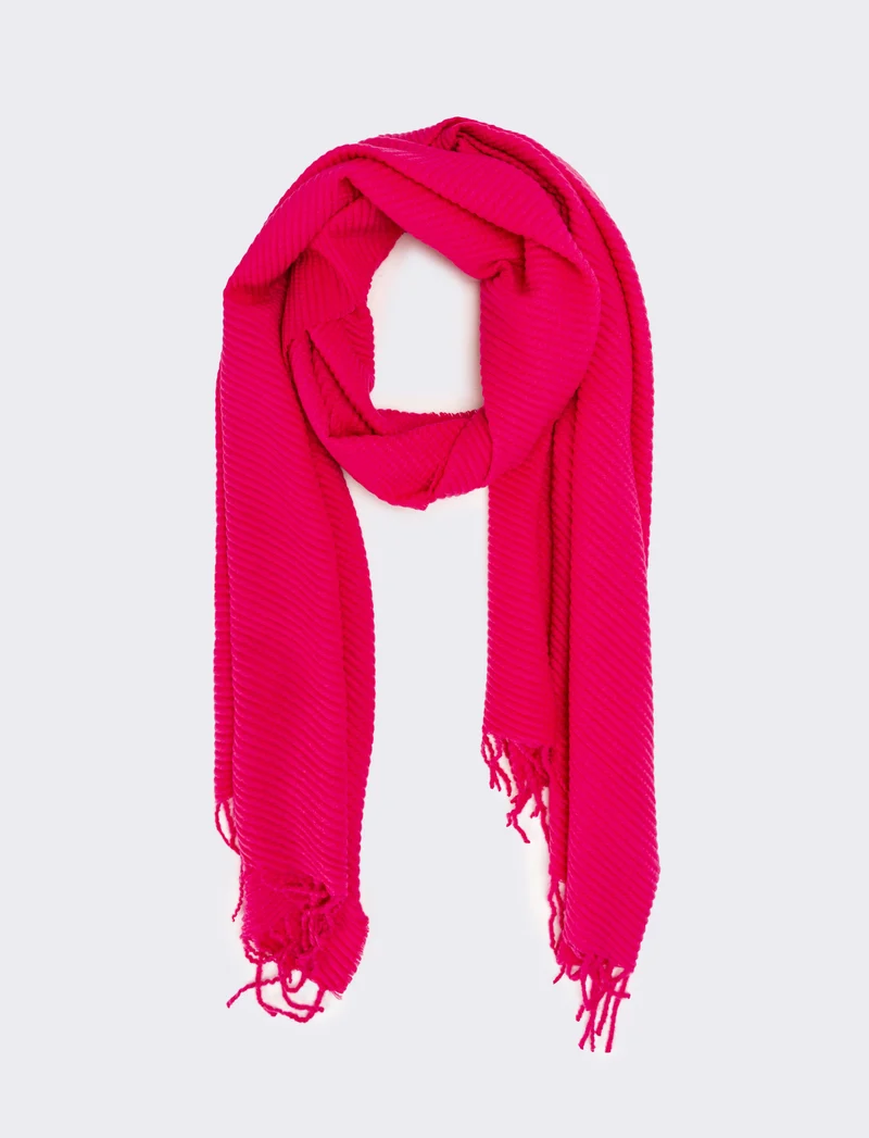 Sciarpa plissettata donna - Fuxia