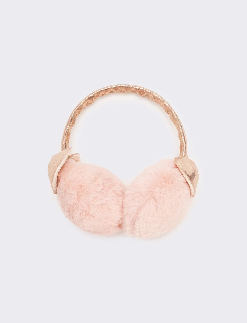 Copriorecchie con fiocco bambina - Oro rosa