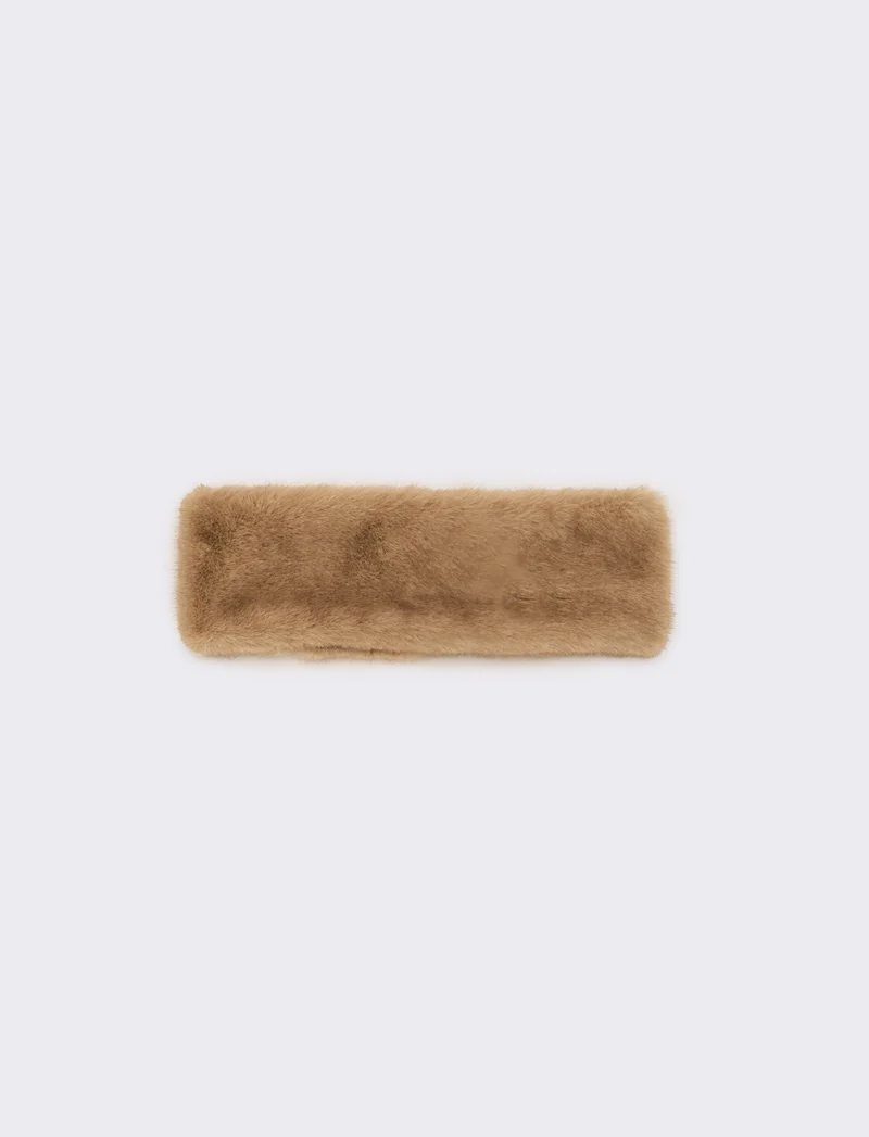 Fascia donna in finta pelliccia - Beige