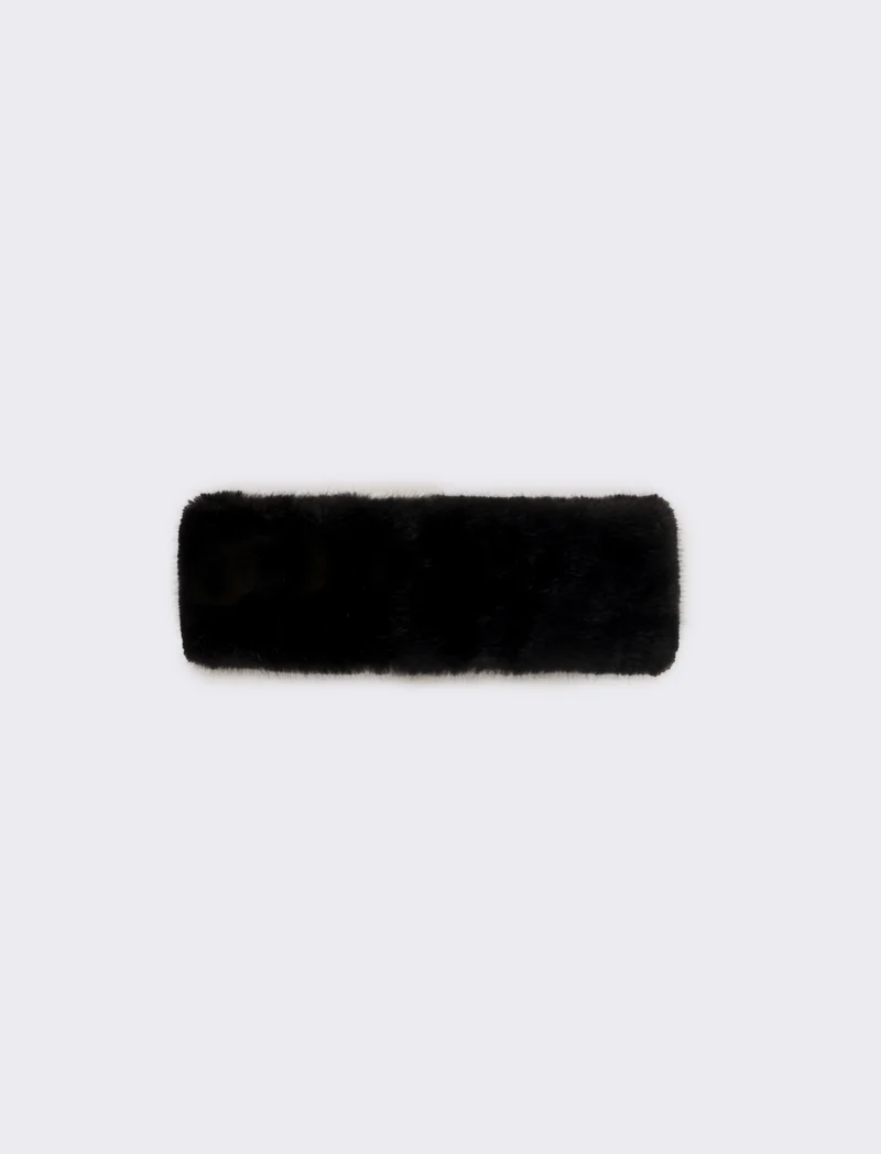 Fascia donna in finta pelliccia - Nero