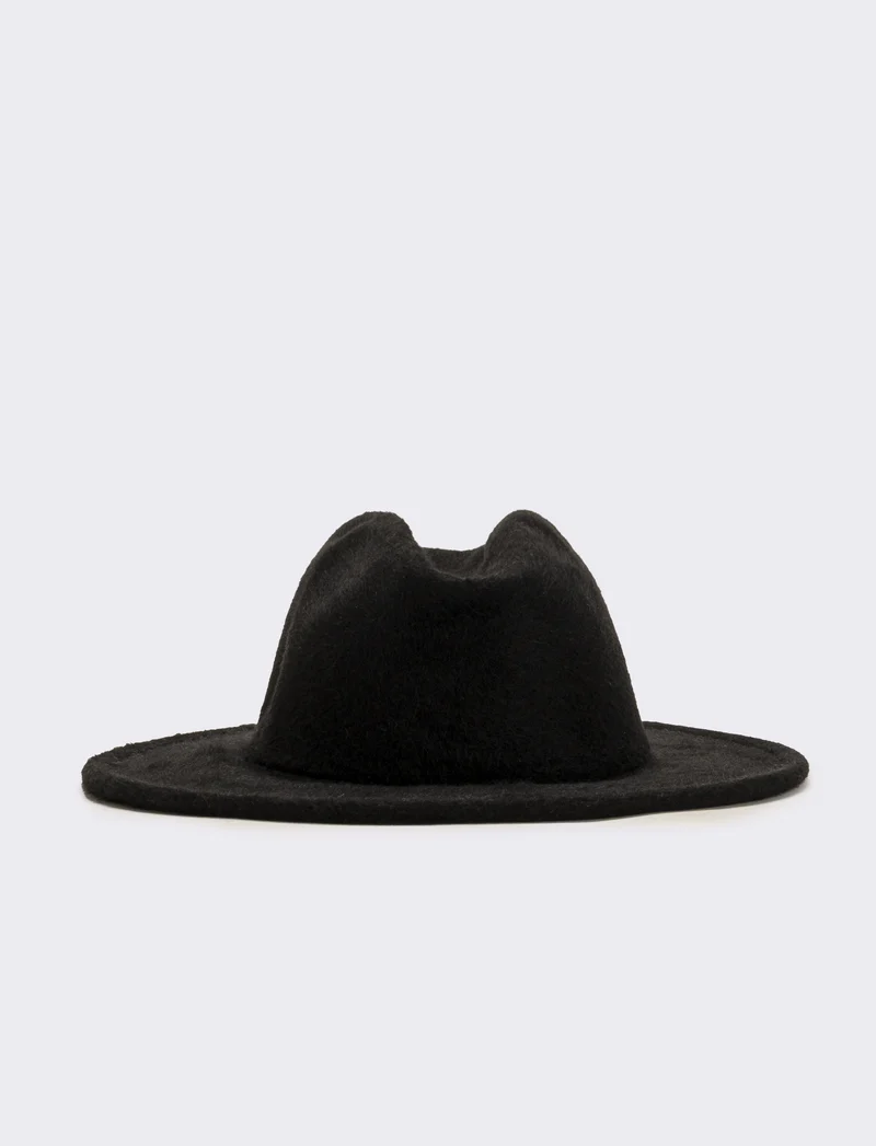 Cappello cowboy finta pelliccia - Nero