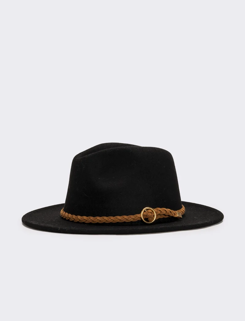 Cappello cowboy leopardato e nero - Nero