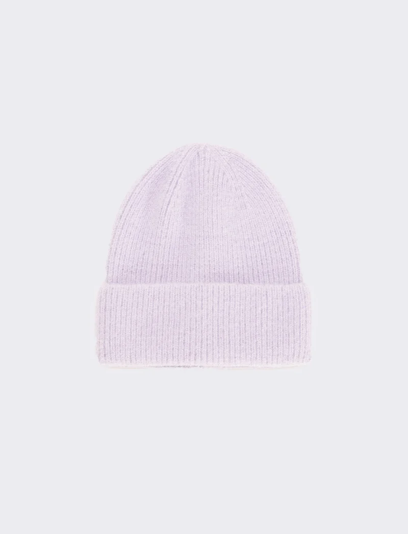Cappello con risvolto lurex - Lilla