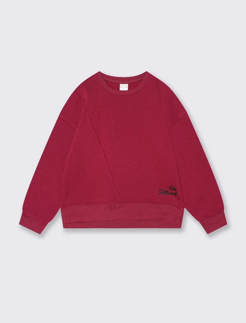FELPA GIROCOLLO - Rosso amarena