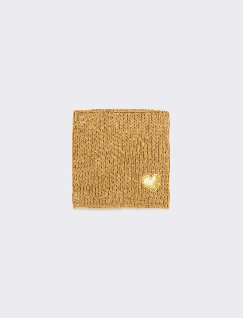 Sciarpa collo con cuore glitter - Beige