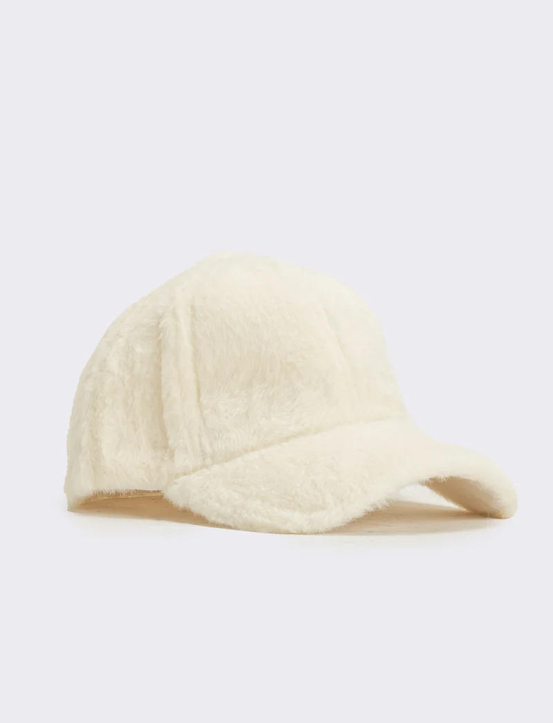 Cappello baseball pelliccia - Bianco sporco