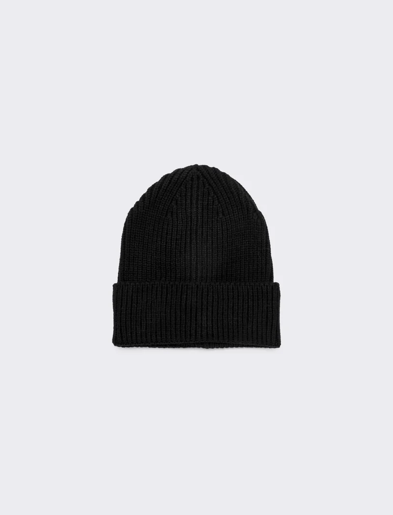 Cappello donna cuffia con risvolto - Nero